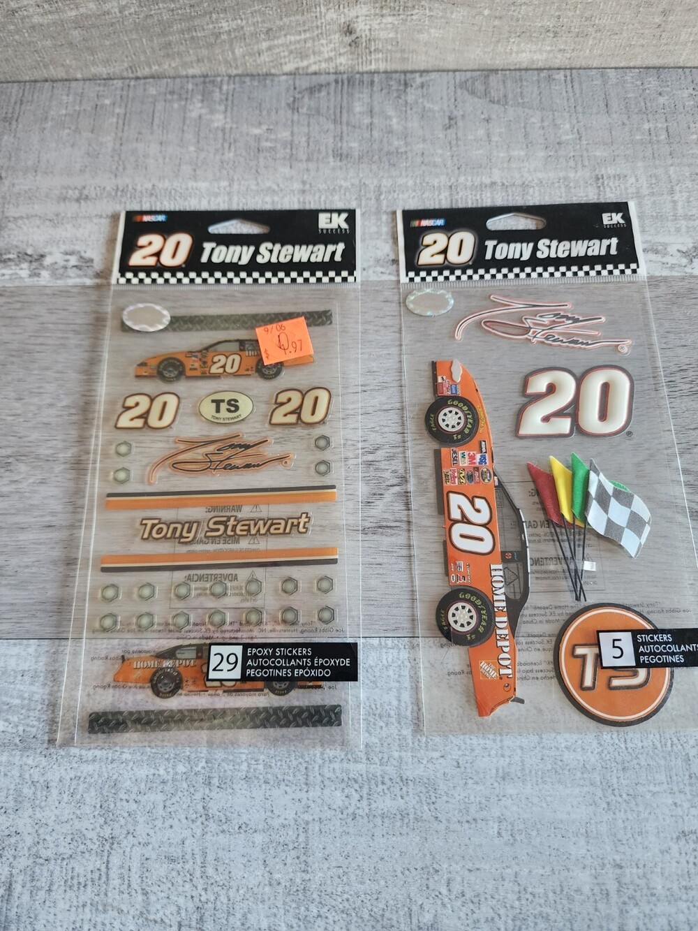 Jolee's Boutique NASCAR #20 Tony Stewart Driver 3D Stickers LOT NEW #39